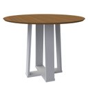 Ver imagem 3 de Conjunto Mesa Isabela sem Tampo de Vidro 100cm com 4 Cadeiras Caroline - Off White / Imbuia / Wd22