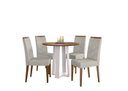 Ver imagem 1 de Conjunto Mesa Isabela sem Tampo de Vidro 100cm com 4 Cadeiras Caroline - Off White / Imbuia / Wd22