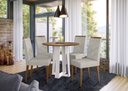 Ver imagem 2 de Conjunto Mesa Isabela sem Tampo de Vidro 100cm com 4 Cadeiras Caroline - Off White / Imbuia / Wd22