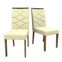 Ver imagem 4 de Conjunto Mesa Isabela sem Tampo de Vidro 100cm com 4 Cadeiras Caroline - Off White / Imbuia / Wd22