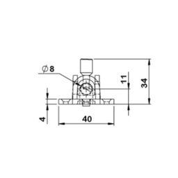 Trinco Universal 12cm Latão Latonado Cartela Isero - 3