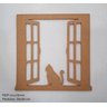 Quadro Decorativo Gato na Janela Vazado, Artesanato Gato, Placa Gato em Mdf Cru 6mm (30x30cm) - 2