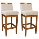 Ver imagem 1 de Kit 2 Banquetas Decorativa Elis Veludo Bege
