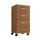 Ver imagem 4 de Kit com 2 Gaveteiro Organizador Chão Rodinhas de Madeira Escritório Quarto:freijó