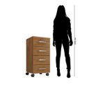 Ver imagem 5 de Kit com 2 Gaveteiro Organizador Chão Rodinhas de Madeira Escritório Quarto:freijó