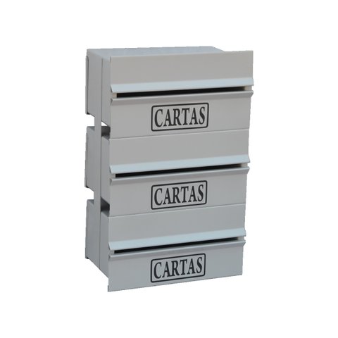 Caixa Correio Condomínio Detrás Para Muro Cinza 3 Módulos