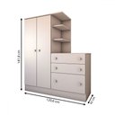 Ver imagem 4 de Guarda-roupa Infantil com Cômoda Divertidamente Branco - Panorama Móveis