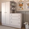 Guarda-roupa Infantil com Cômoda Divertidamente Branco - Panorama Móveis - 1