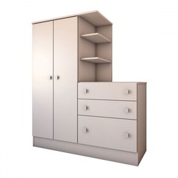 Guarda-roupa Infantil com Cômoda Divertidamente Branco - Panorama Móveis - 3