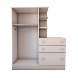 Guarda-roupa Infantil com Cômoda Divertidamente Branco - Panorama Móveis - 5