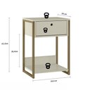 Ver imagem 4 de Mesa de Cabeceira Industrial em 15mm Rubino 1 Gaveta Off White - Pnr Móveis