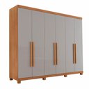 Ver imagem 2 de Guarda Roupa Casal Maya 100 Mdf 6 Portas e 6 Gavetas com Pés Moderna Mobília