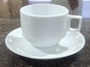Ver imagem 4 de Kit Jogo 6 Xícaras Café Chá com Pires - 200ml Empilháveis - Porcelana Branca
