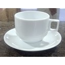 Ver imagem 4 de Kit Jogo 6 Xícaras Café Chá com Pires - 200ml Empilháveis - Porcelana Branca
