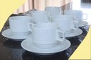 Ver imagem 7 de Kit Jogo 6 Xícaras Café Chá com Pires - 200ml Empilháveis - Porcelana Branca