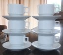 Ver imagem 2 de Kit Jogo 6 Xícaras Café Chá com Pires - 200ml Empilháveis - Porcelana Branca