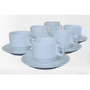 Ver imagem 1 de Kit Jogo 6 Xícaras Café Chá com Pires - 200ml Empilháveis - Porcelana Branca