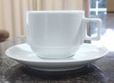 Ver imagem 3 de Kit Jogo 6 Xícaras Café Chá com Pires - 200ml Empilháveis - Porcelana Branca