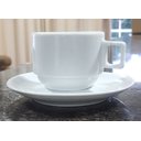 Ver imagem 3 de Kit Jogo 6 Xícaras Café Chá com Pires - 200ml Empilháveis - Porcelana Branca