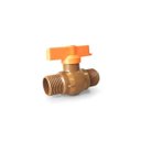 Ver imagem 1 de Kit 2 Registro PVC Esfera Rosca Externa 1/2" Marrom