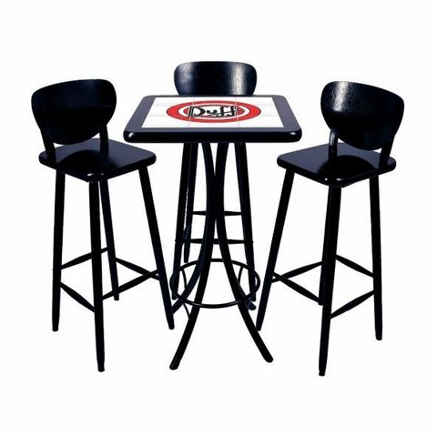 Jogo Mesa Quadrada Alto 60 X 60 Cm para Cozinha Duff 3 Lugares