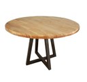 Ver imagem 3 de Mesa Redonda Madeira Maciça e Aço para Sala de Jantar Industrial Rustic Yescasa