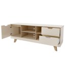 Ver imagem 5 de Rack Tv 65 Pol 160cm com 1 Porta Jaina Off White/carvalho A09 - Mpozenato