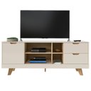 Ver imagem 6 de Rack Tv 65 Pol 160cm com 1 Porta Jaina Off White/carvalho A09 - Mpozenato