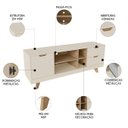 Ver imagem 3 de Rack Tv 65 Pol 160cm com 1 Porta Jaina Off White/carvalho A09 - Mpozenato