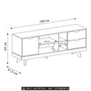 Ver imagem 4 de Rack Tv 65 Pol 160cm com 1 Porta Jaina Off White/carvalho A09 - Mpozenato