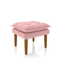 Poltrona de Amamentação Quarto Infantil com Puff Kate Pés Palito Suede Rosê - New Belle Poltrona com - 9
