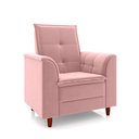 Ver imagem 5 de Poltrona de Amamentação Quarto Infantil com Puff Kate Pés Palito Suede Rosê - New Belle Poltrona com