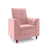 Poltrona de Amamentação Quarto Infantil com Puff Kate Pés Palito Suede Rosê - New Belle Poltrona com - 5