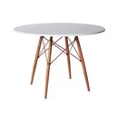 Ver imagem 5 de Jogo de Mesa Eiffel Redondo Tampo de Madeira 110cm Branco com 4 Cadeiras Katrina Cobre - Cor: Branco