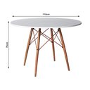 Ver imagem 3 de Jogo de Mesa Eiffel Redondo Tampo de Madeira 110cm Branco com 4 Cadeiras Katrina Cobre - Cor: Branco