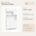 Ver imagem 4 de Cozinha Modulada Slim 5 Portas 1 Gaveta Branco Formimóveis