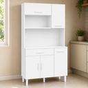 Ver imagem 2 de Cozinha Modulada Slim 5 Portas 1 Gaveta Branco Formimóveis