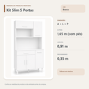 Ver imagem 3 de Cozinha Modulada Slim 5 Portas 1 Gaveta Branco Formimóveis