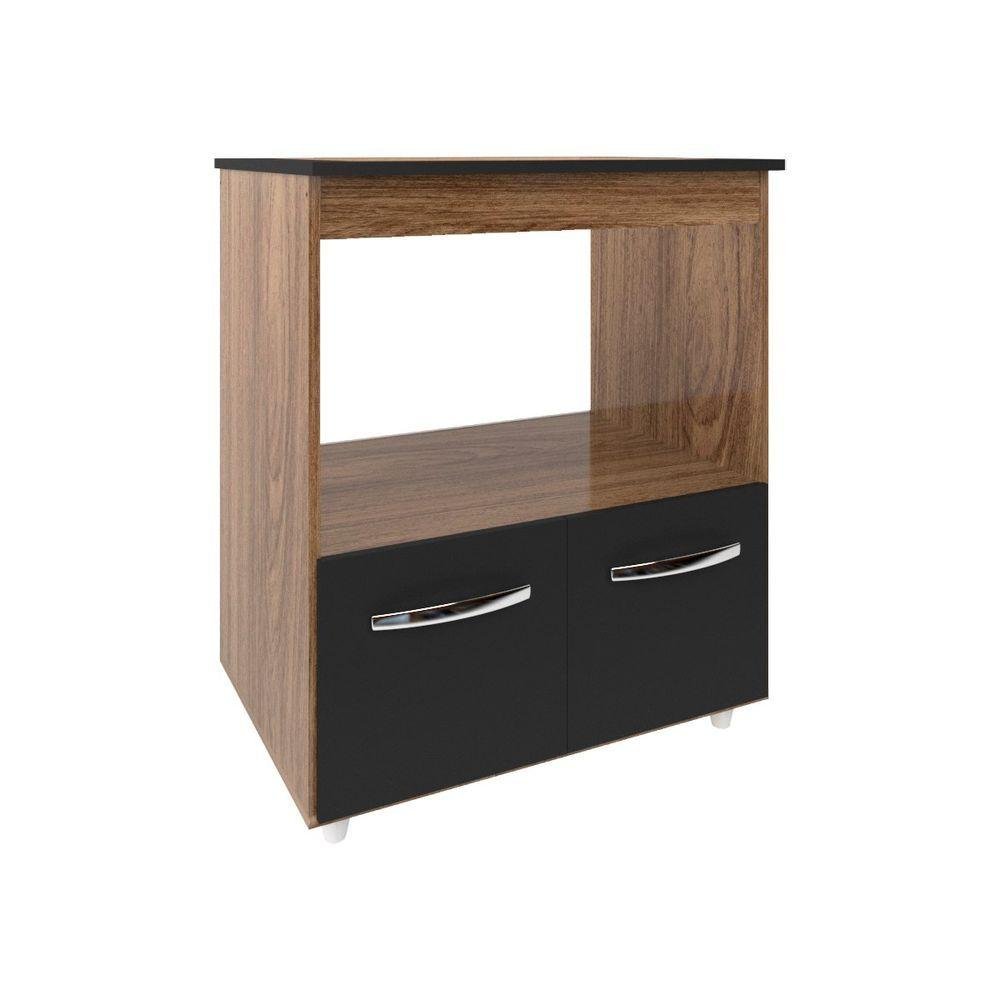 Balcão Armário para Fogão Cooktop 5 Bocas e Forno Elétrico Cozinha Evelyn Mobília Decor Savana