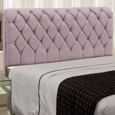 Cabeceira Estofada Fernanda 1,40 Casal Veludo - Star Confort