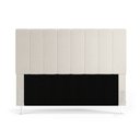 Ver imagem 3 de Cabeceira Nashira e Calçadeira Navi 140 para Cama de Casal N-037 Bouclê Off White Aradecor