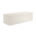 Ver imagem 4 de Cabeceira Nashira e Calçadeira Navi 140 para Cama de Casal N-037 Bouclê Off White Aradecor