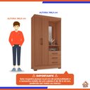 Ver imagem 4 de Guarda-Roupas Dinamarca 100% MDF 2 Portas 3 Gavetas 1 Espelho