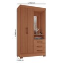Ver imagem 2 de Guarda-Roupas Dinamarca 100% MDF 2 Portas 3 Gavetas 1 Espelho
