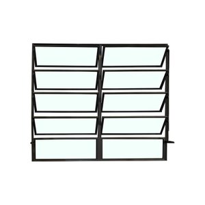 Vitro Basculante 2 Seções Preto 100x200 Linha Esmeralda Vidro Liso