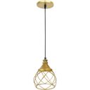 Ver imagem 1 de Pendente Aramado Esfera Balonê Dourado Lustre Luminária Teto Regulável Sala Cozinha Industrial Agp a