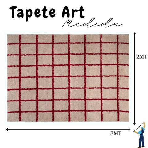 Tapete Sala Art Perola 2,00 X 3,00 Off White Vermelho Rubi