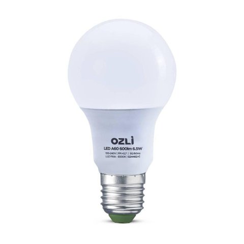 Kit C/ 10 Lampadas Led 6,5w A60 3000k E27 Bivolt Branco Quente