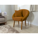 Ver imagem 4 de Poltrona Confortável para Escritório Decorativa Alta Qualidade Simples Pés de Madeira