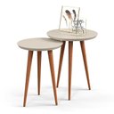 Ver imagem 1 de Conjunto com 2 Mesas de Apoio e Lateral Redonda Luna Patrimar Off White